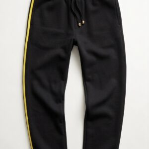 PANTALONI - SOVRA LUME NERO/GIALLO IN COTONE PESANTE