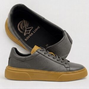 SCARPE - SOVRA LUME GRIGIO/GIALLO IN PELLE DI CASHMERE